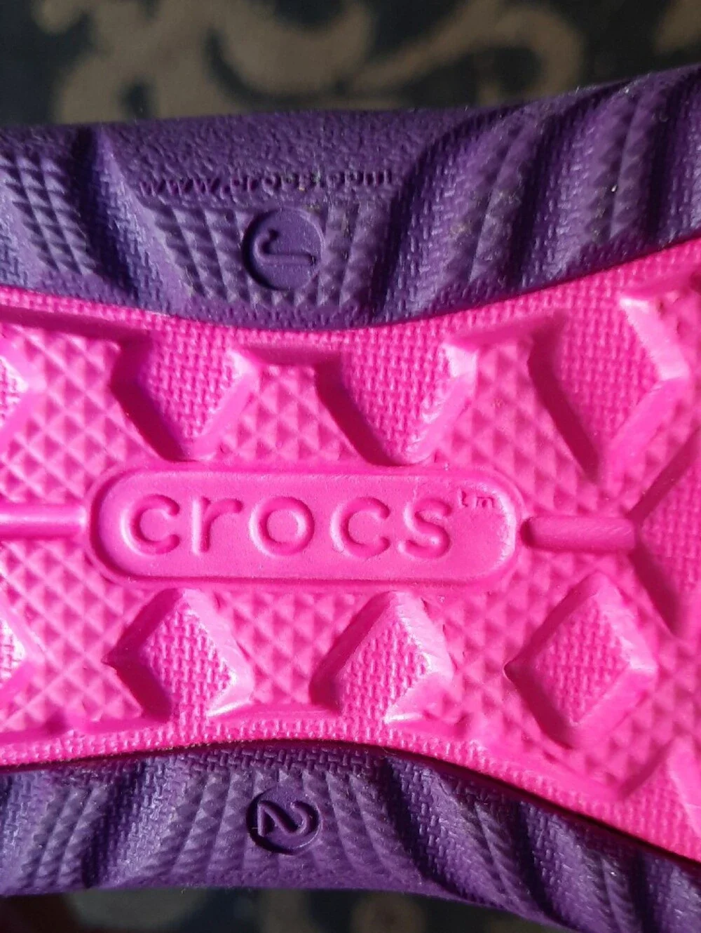 CROCS Kids Pink Water Shoes with Yellow Accents